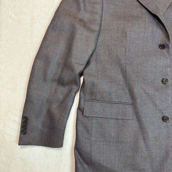 Pronto Uomo Men's 44 Long Brown Suit Silk & Wool Business Blazer Coat Jacket - Picture 4 of 16